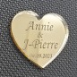 Etiquette dragées plexi Coeur Or