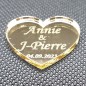 Étiquette dragées plexi Coeur Or
